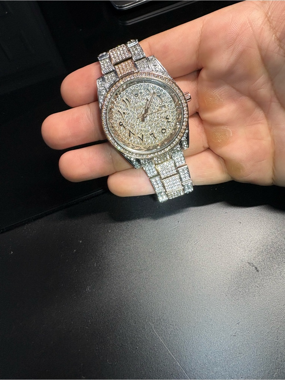 Arabic dial Cz Watch Sterling silver